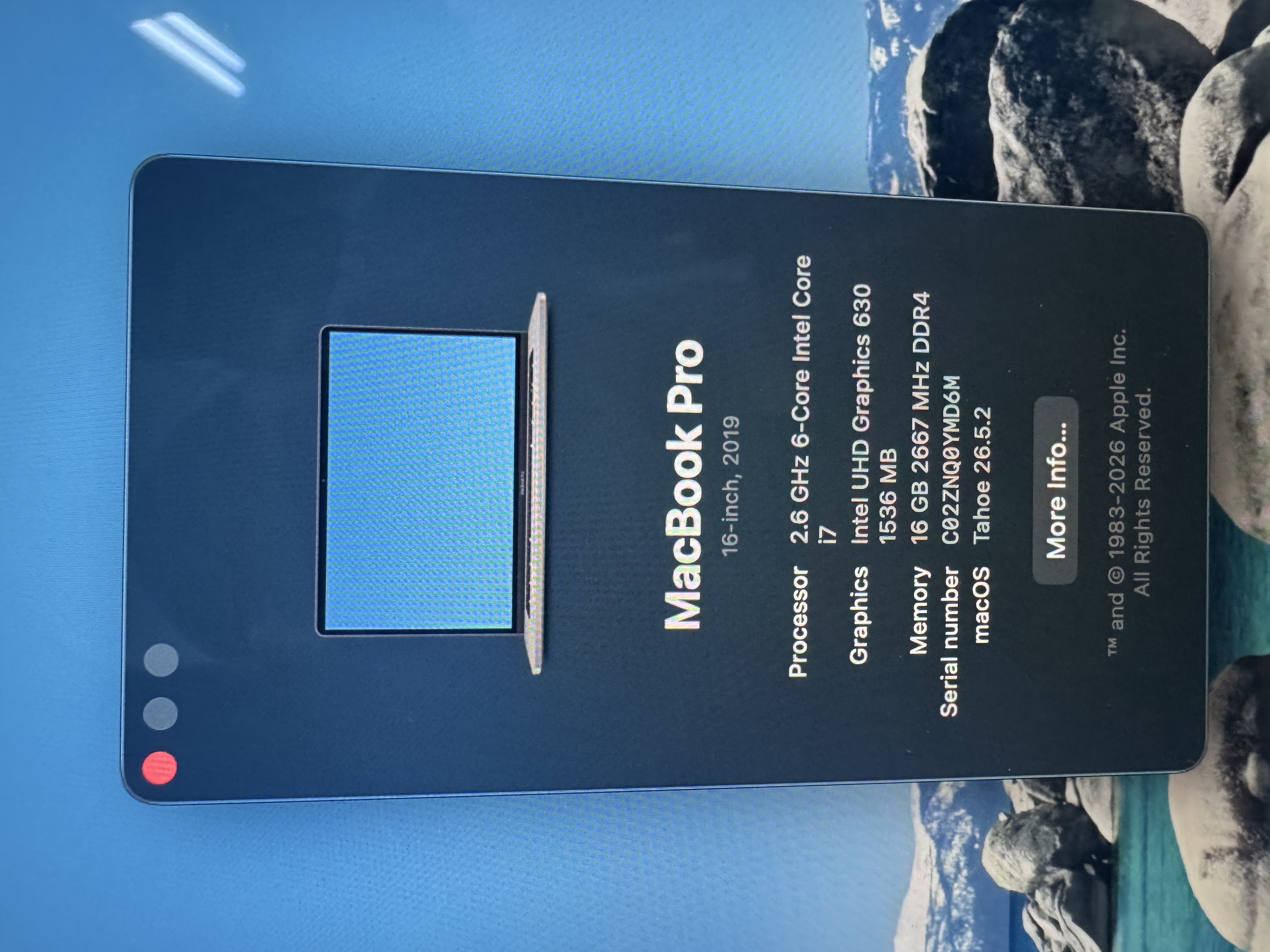 MacBook Pro 16 אינץ׳ 2019 — i7, ‏16GB, ‏512GB SSD — תמונה 1